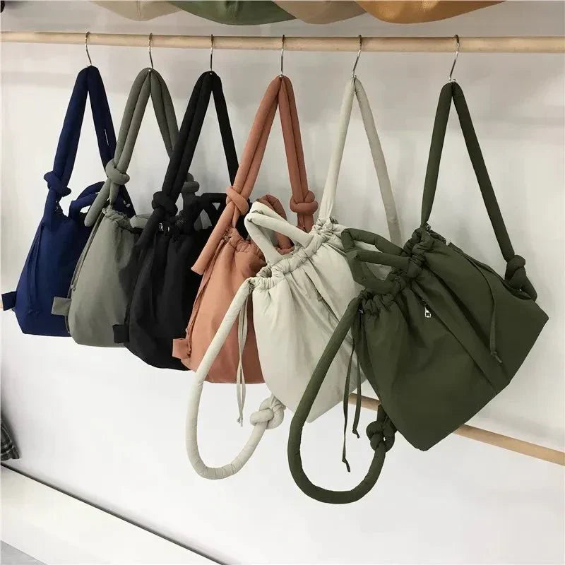 Damen Schultertasche Kunstleder Elegantes Steppmuster Geräumig