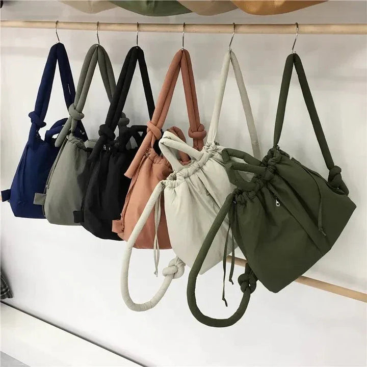 Damen Schultertasche Kunstleder Elegantes Steppmuster Geräumig