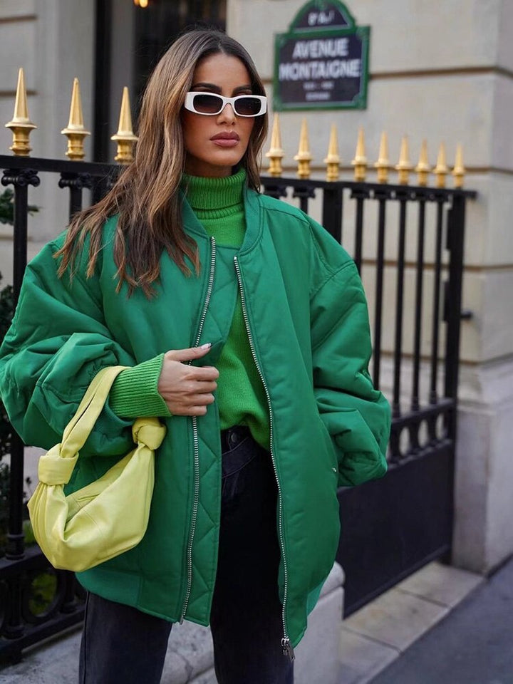 Damen Übergroße Bomberjacke – Stilvoll, Warm und Trendy für Herbst und Winter 3