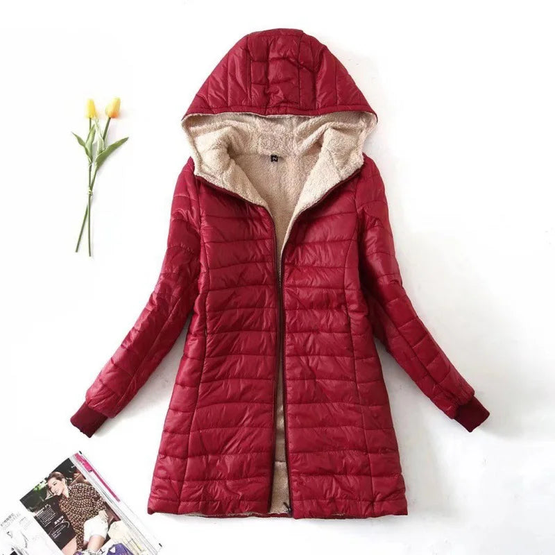 Damen Winter Fleece Jacke mit Kapuze – Stilvoll und Warm für Kalte Tage 0
