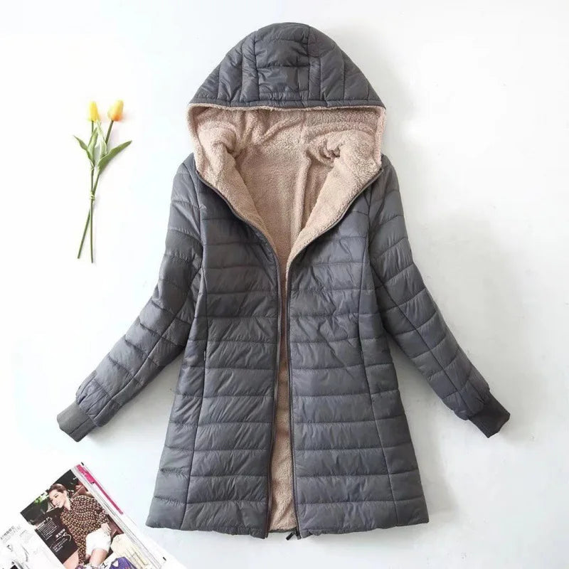 Damen Winter Fleece Jacke mit Kapuze – Stilvoll und Warm für Kalte Tage 2
