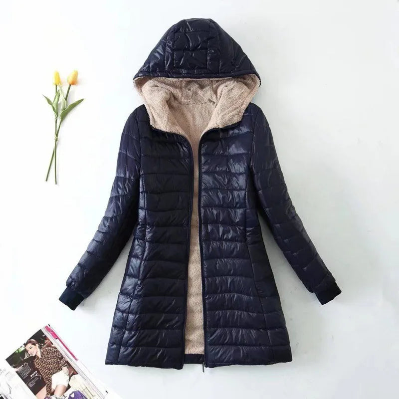 Damen Winter Fleece Jacke mit Kapuze – Stilvoll und Warm für Kalte Tage 3