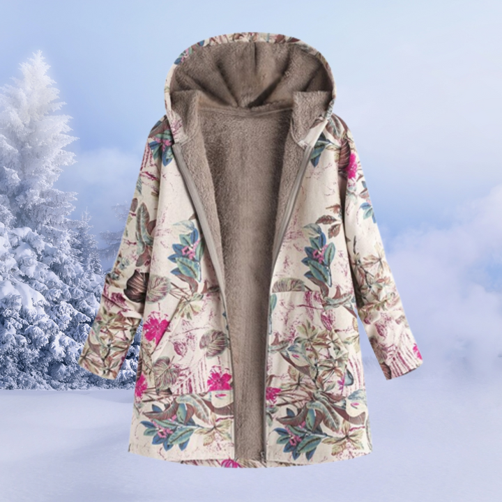 Damen Winterjacke mit Blumenmuster – Stilvoll und Warm für die kalte Jahreszeit 1