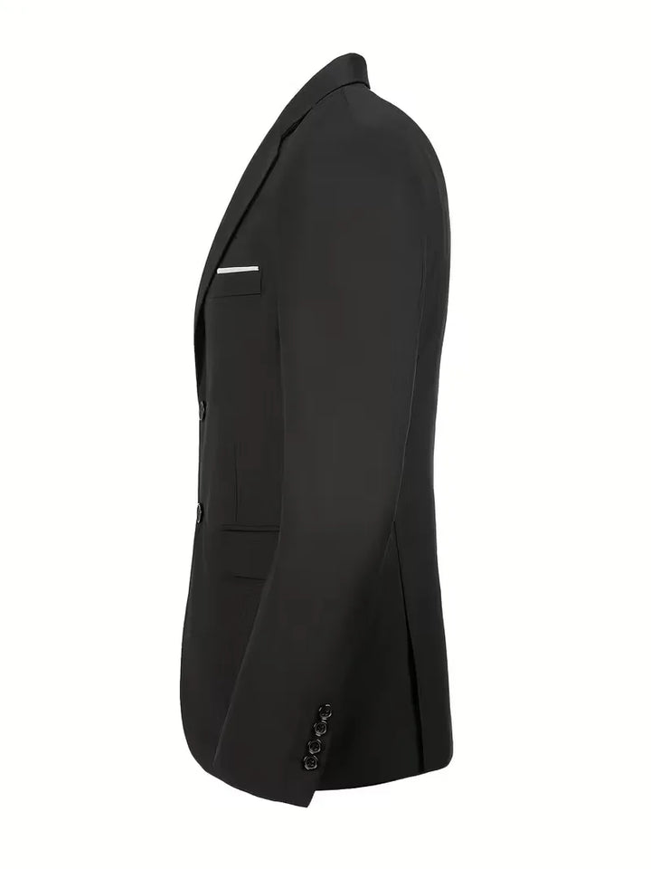Slim-Fit-Dreiteiler für Herren – Eleganter, formeller Stil mit glänzender Oberfläche