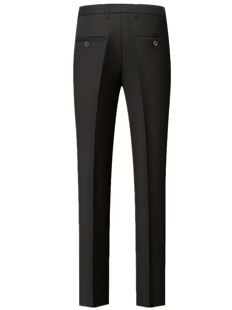 Slim-Fit-Dreiteiler für Herren – Eleganter, formeller Stil mit glänzender Oberfläche