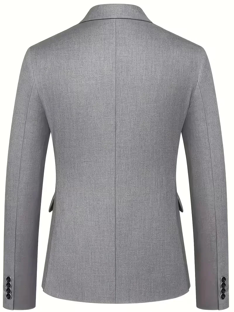 Slim-Fit-Dreiteiler für Herren – Eleganter, formeller Stil mit glänzender Oberfläche