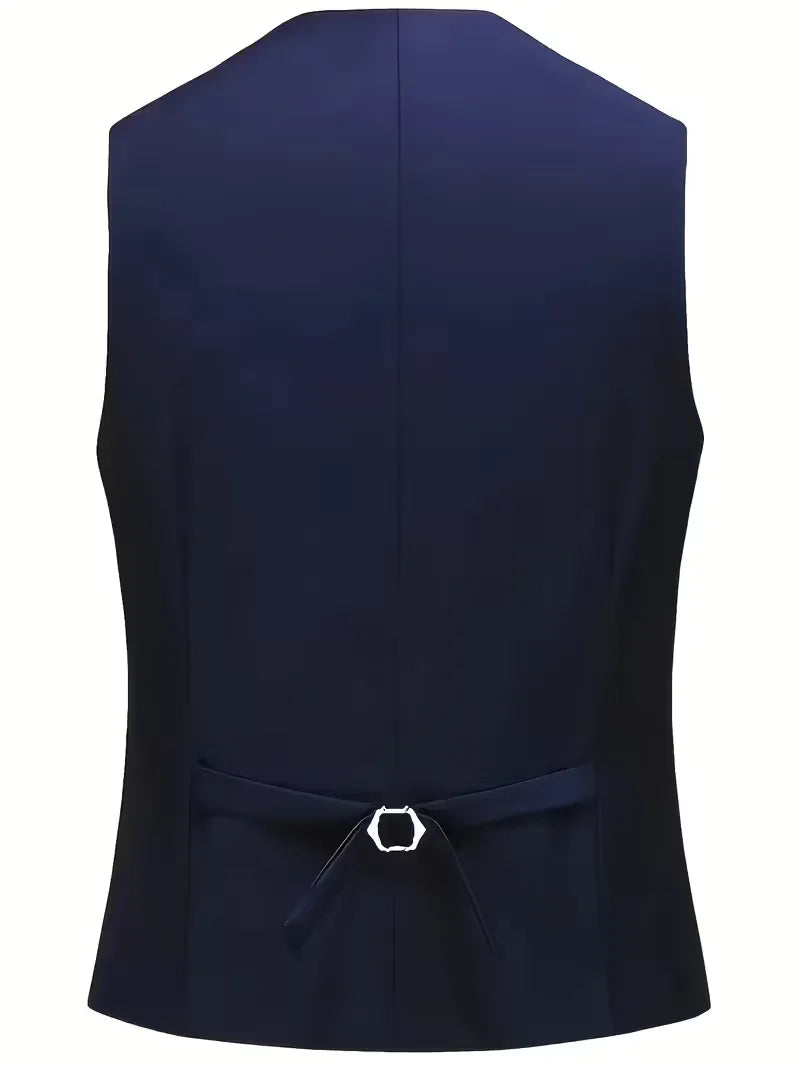 Slim-Fit-Dreiteiler für Herren – Eleganter, formeller Stil mit glänzender Oberfläche