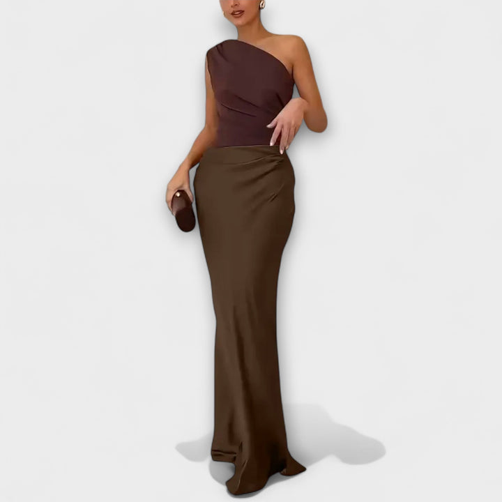 Damen Ein Schulter Silhouette Abendkleid