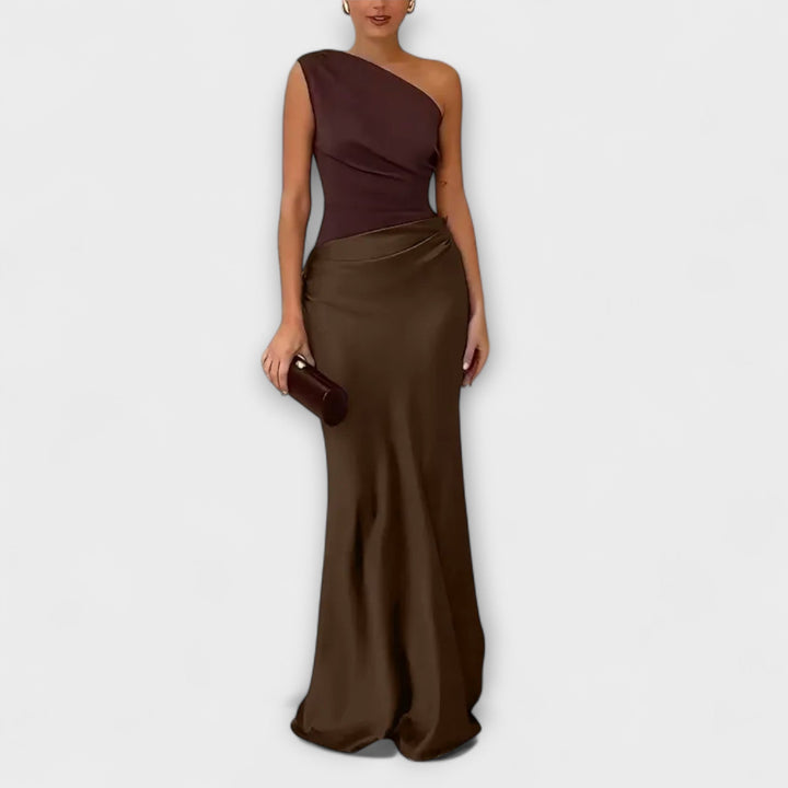 Damen Ein Schulter Silhouette Abendkleid