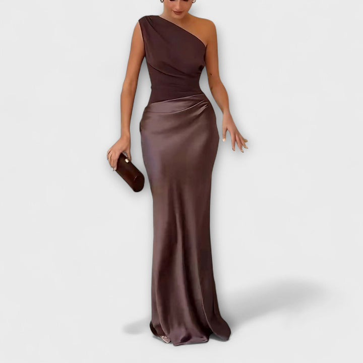 Damen Ein Schulter Silhouette Abendkleid
