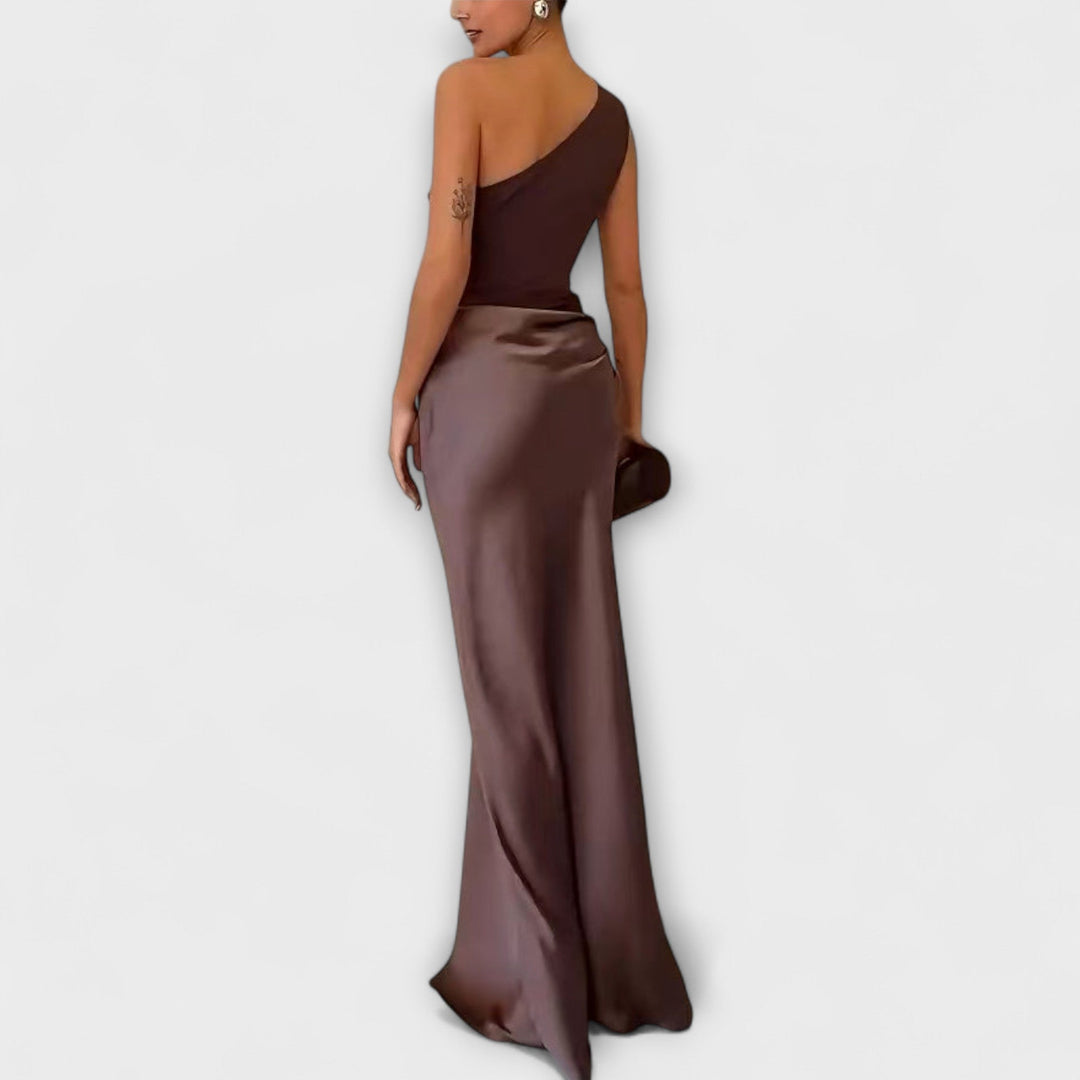 Damen Ein Schulter Silhouette Abendkleid