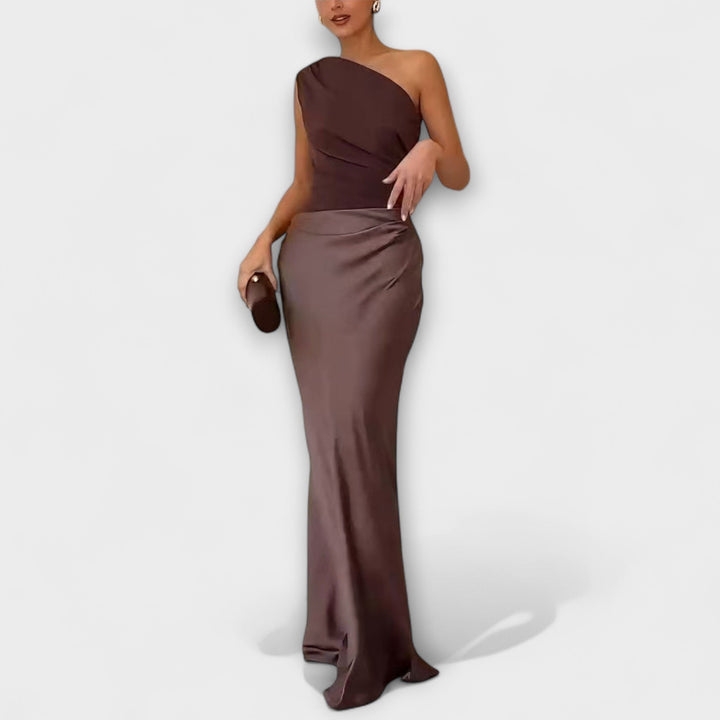 Damen Ein Schulter Silhouette Abendkleid