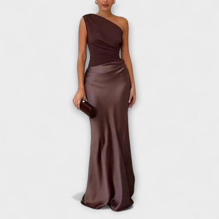 Damen Ein Schulter Silhouette Abendkleid