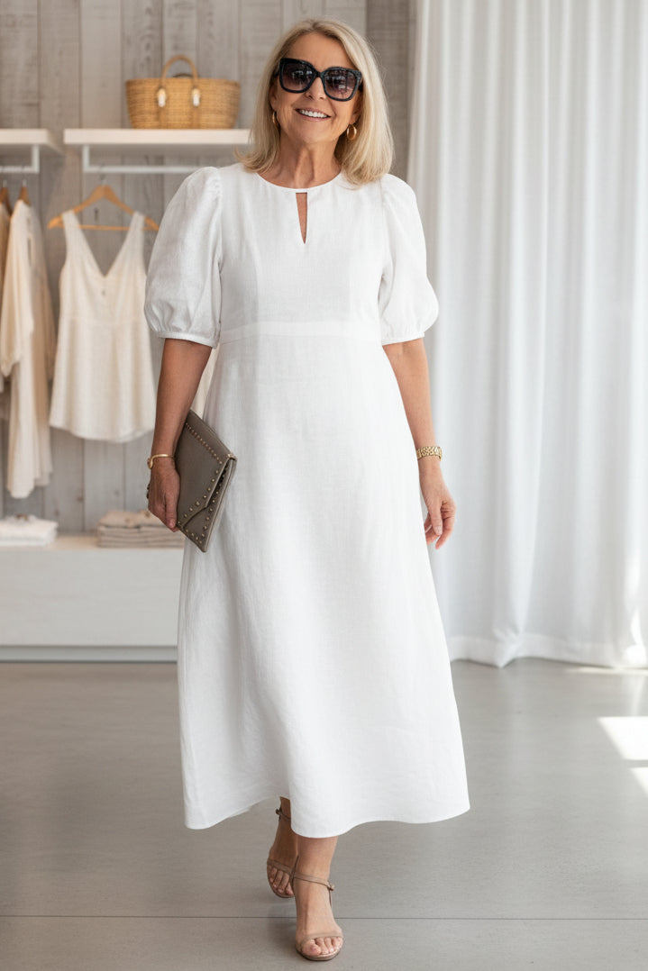 Elegantes Maxikleid mit Puffärmeln: Stilvoll für besondere Anlässe 0