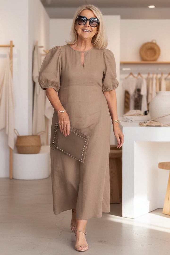Elegantes Maxikleid mit Puffärmeln: Stilvoll für besondere Anlässe 2