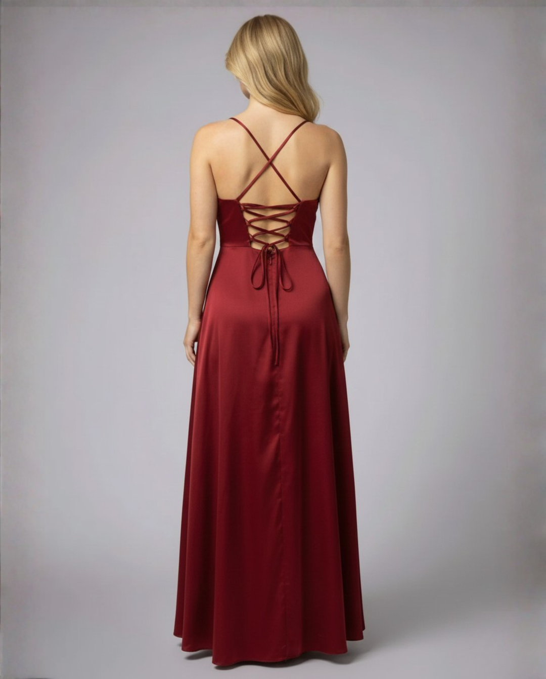 Elegantes Seiden Maxikleid Damen 2