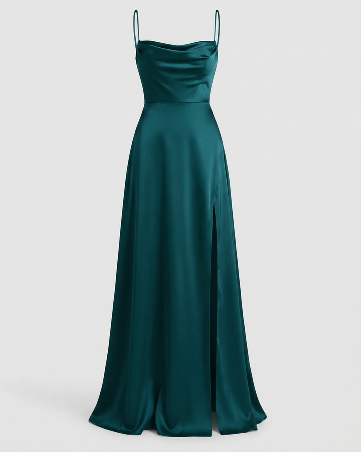 Elegantes Seiden Maxikleid Damen 4