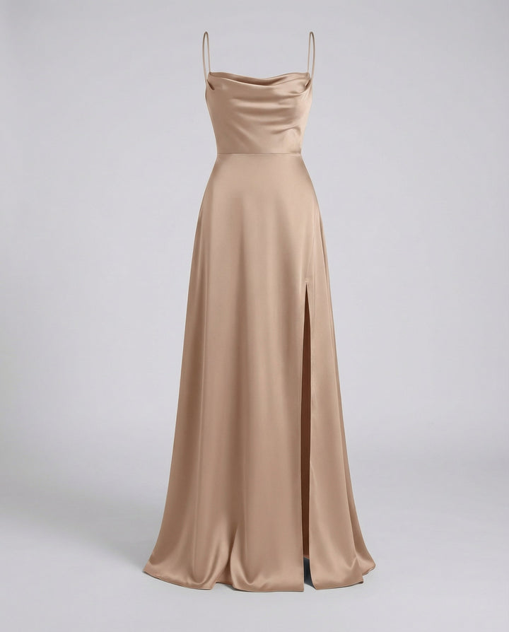 Elegantes Seiden Maxikleid Damen 8