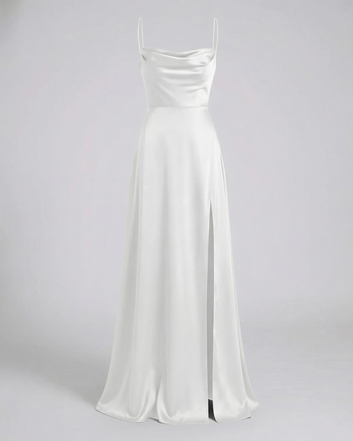 Elegantes Seiden Maxikleid Damen 9