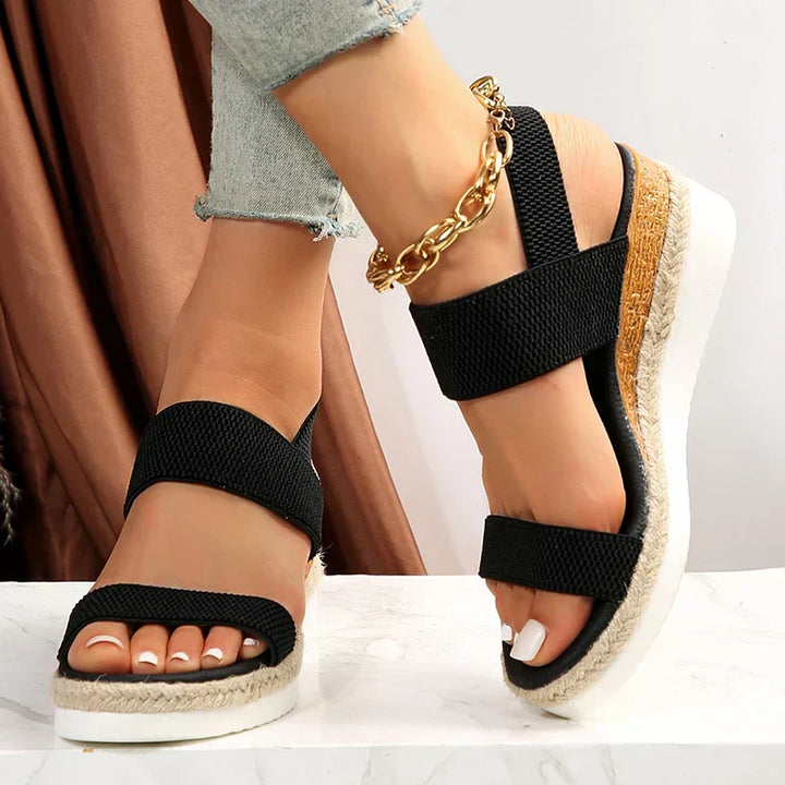 Damen Plattform Sandalen Mit Fußstütze
