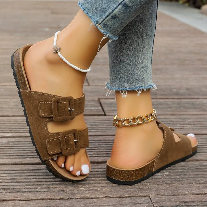 Damen Rutschfeste Wildleder Flip-Flops – Strand & Outdoor Sommerschuhe