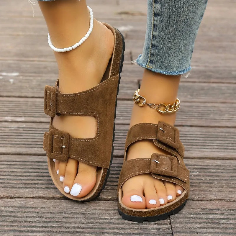Damen Rutschfeste Wildleder Flip-Flops – Strand & Outdoor Sommerschuhe