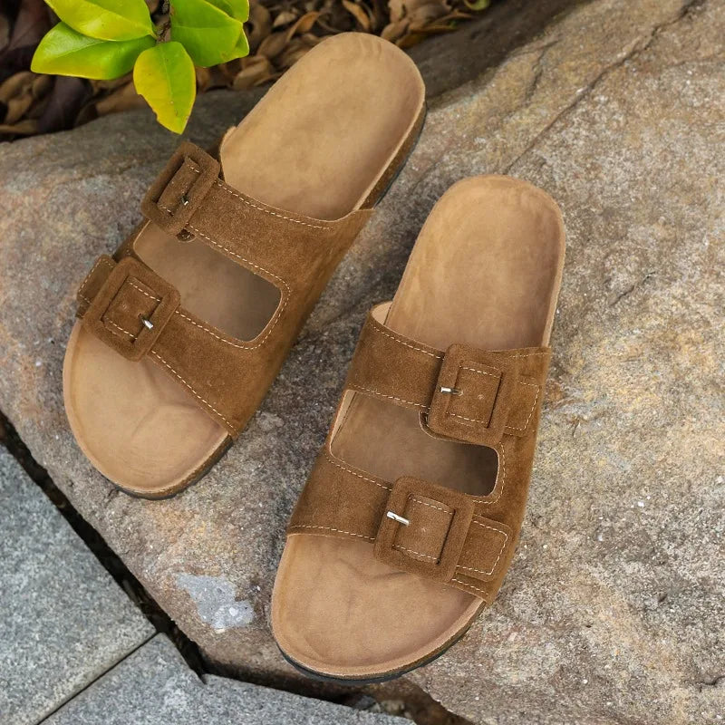 Damen Rutschfeste Wildleder Flip-Flops – Strand & Outdoor Sommerschuhe