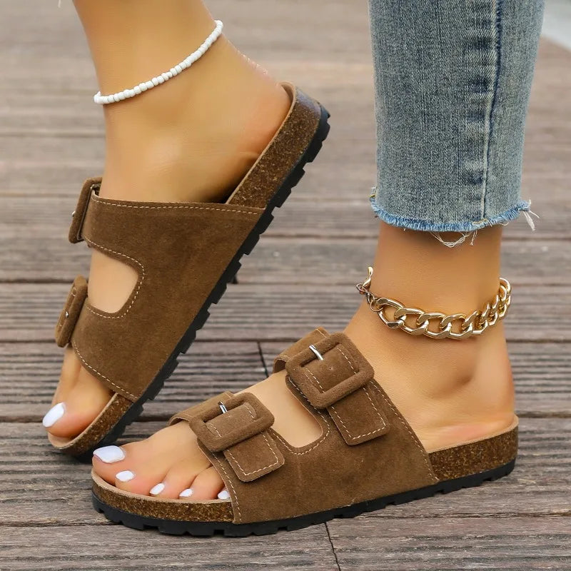 Damen Rutschfeste Wildleder Flip-Flops – Strand & Outdoor Sommerschuhe