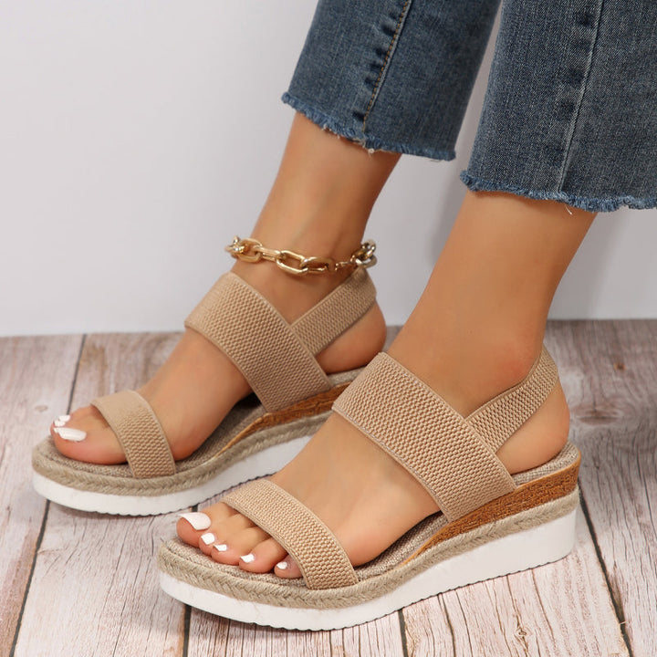 Damen Plattform Sandalen Mit Fußstütze