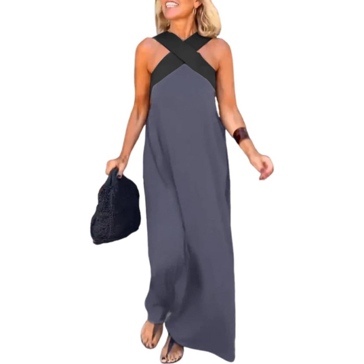 Damen Langkleid Mit Überkreuztem Rücken