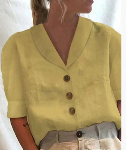 Leichte Leinenbluse mit Knopfleiste für Damen