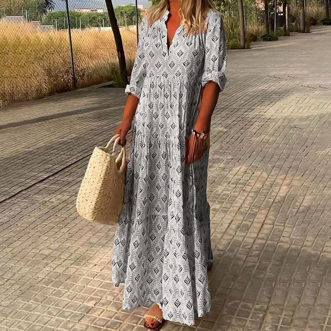 Damen Fließendes Weiches Maxi Boho Kleid