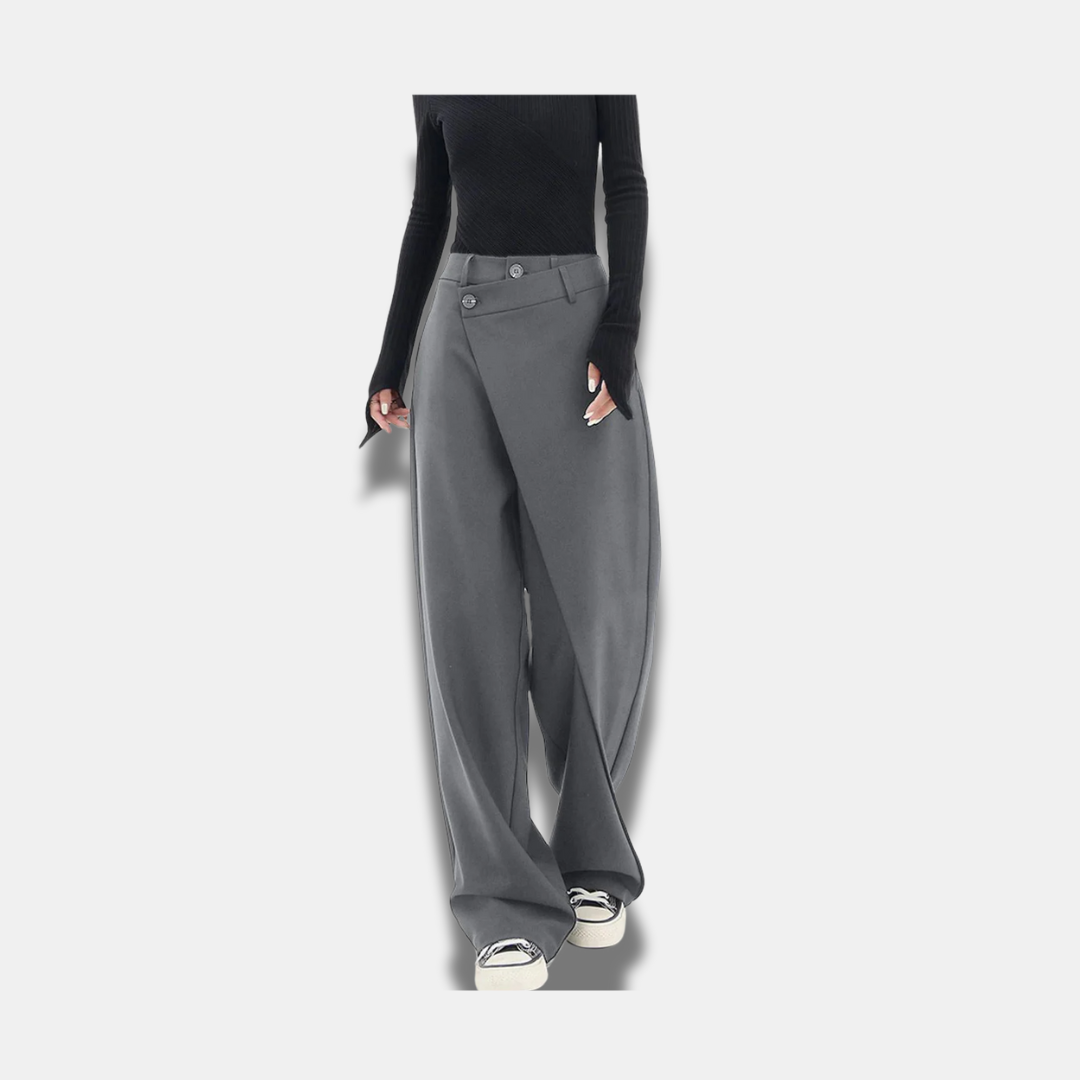 Asymmetrische Hose mit weitem Bein für Damen in Premium Fashion