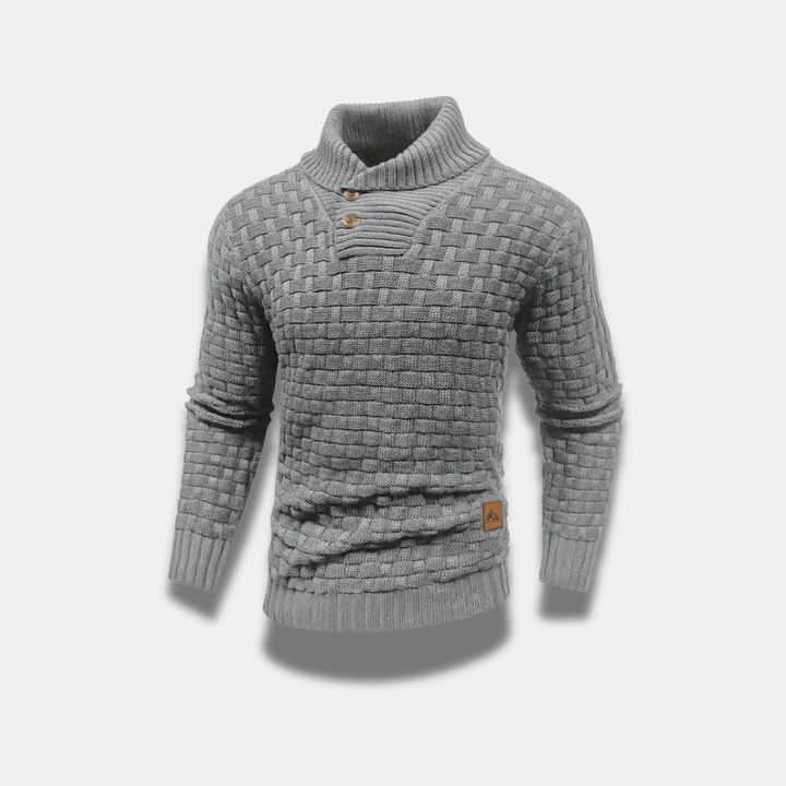 Hochwertiger, stilvoller Herren Strickpullover mit hohem Kragen