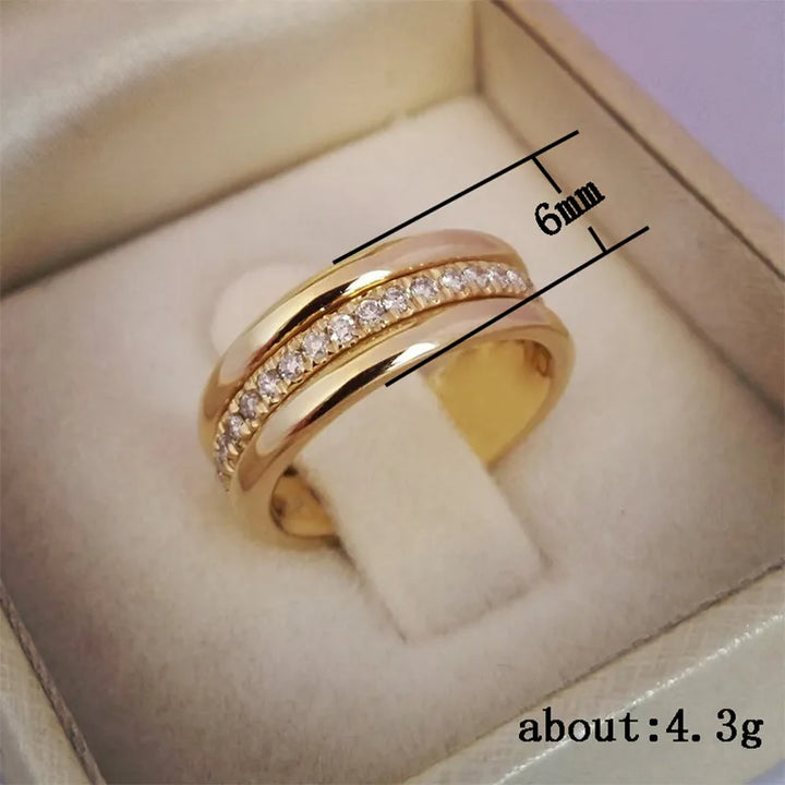 Damen-Verlobungsring mit mikrogepflasterten Zirkonia – Eleganter Ehering