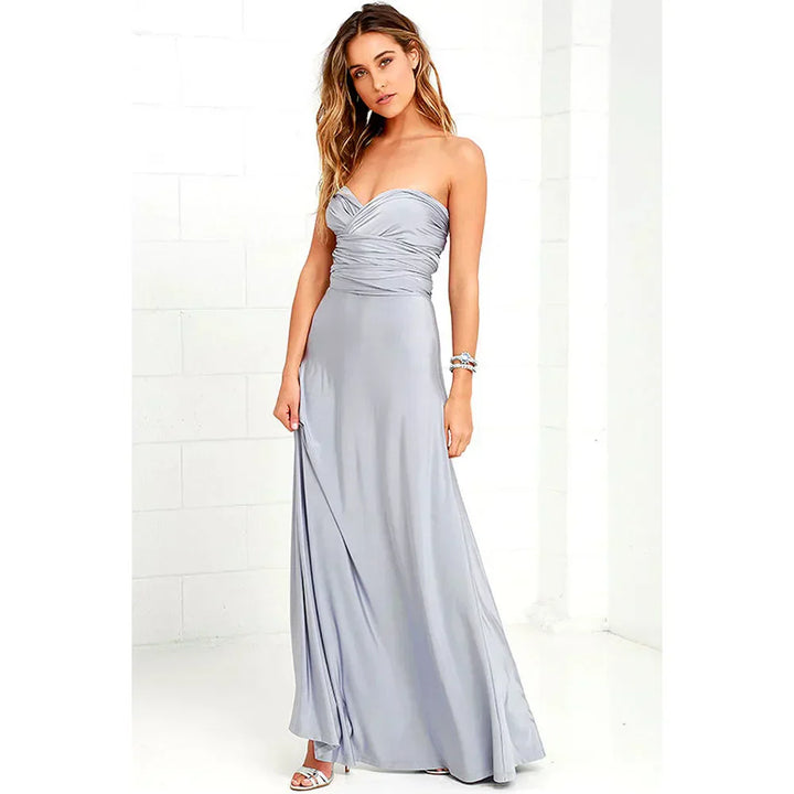 Damen Ärmelloses V-Ausschnitt Fließendes Anlasskleid – Elegante Party Mode
