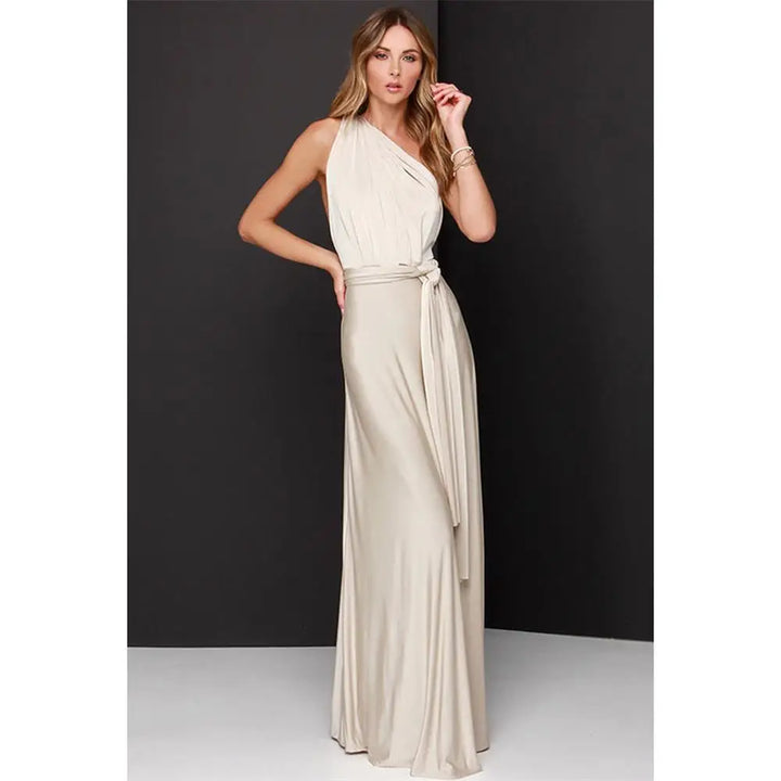 Damen Ärmelloses V-Ausschnitt Fließendes Anlasskleid – Elegante Party Mode