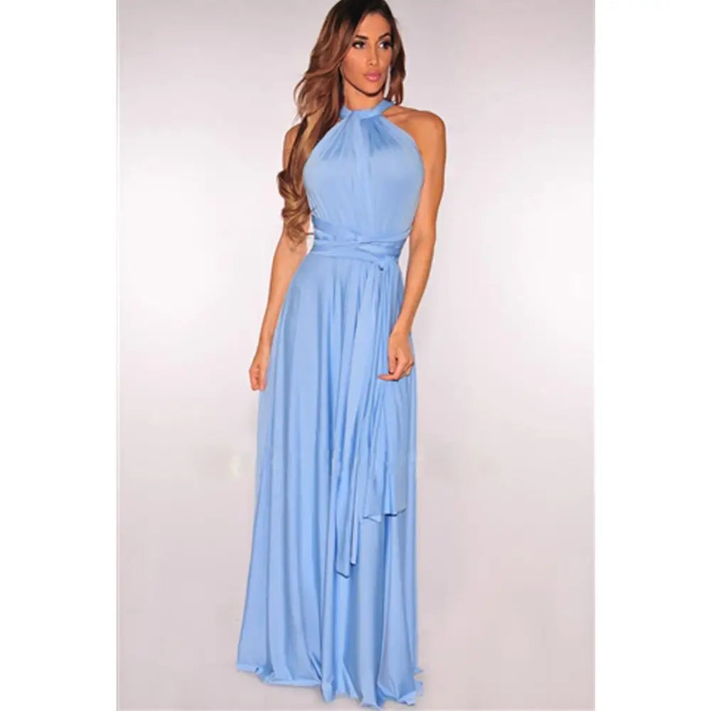 Damen Ärmelloses V-Ausschnitt Fließendes Anlasskleid – Elegante Party Mode
