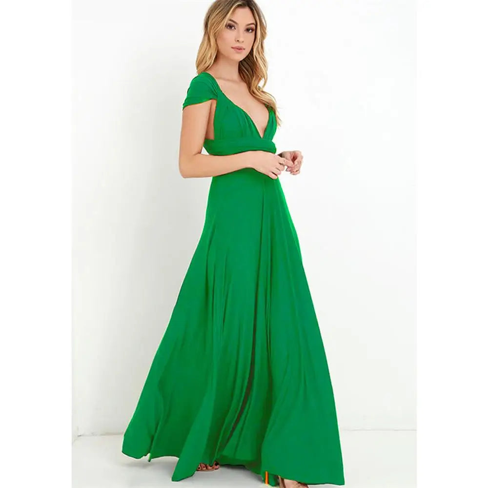 Damen Ärmelloses V-Ausschnitt Fließendes Anlasskleid – Elegante Party Mode
