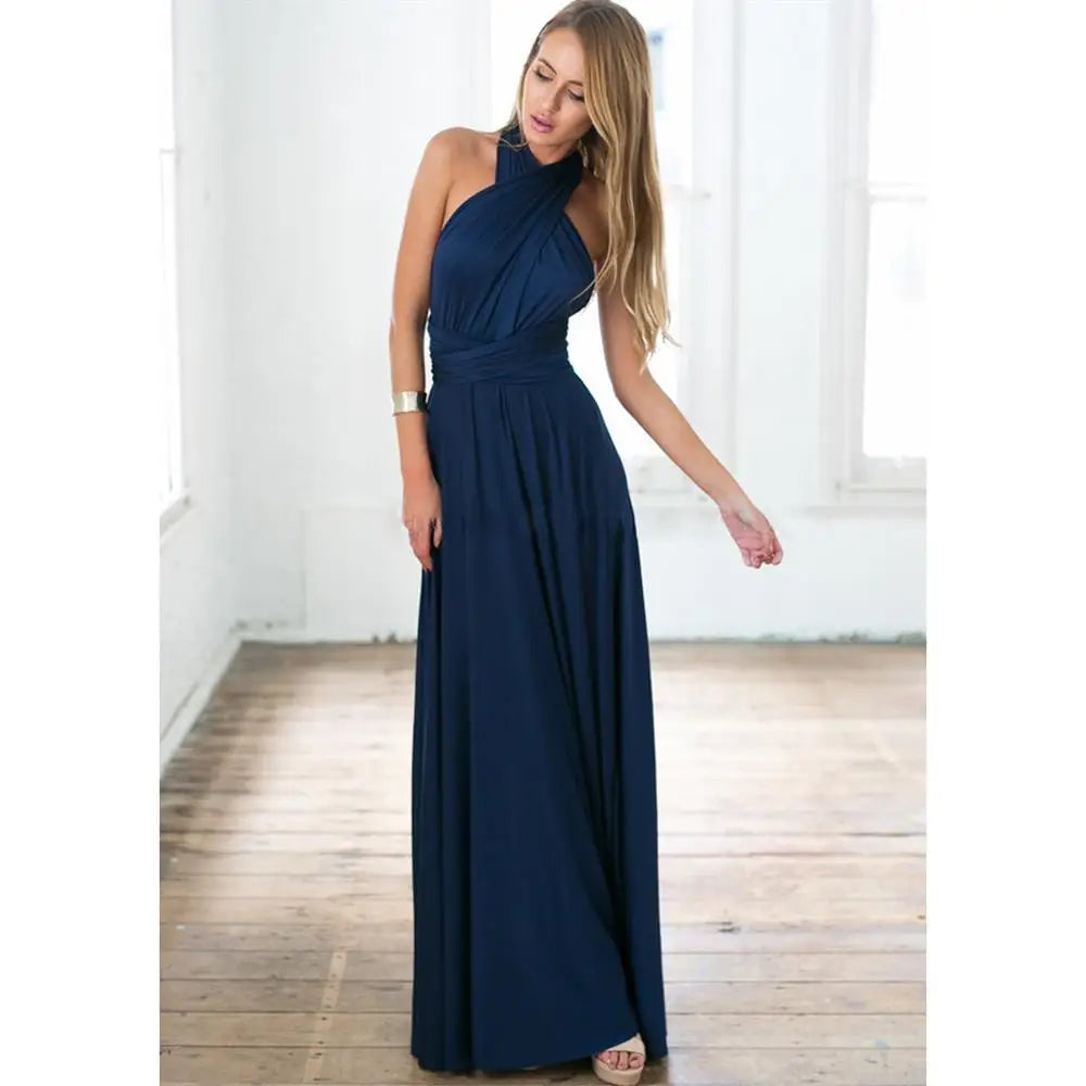 Damen Ärmelloses V-Ausschnitt Fließendes Anlasskleid – Elegante Party Mode