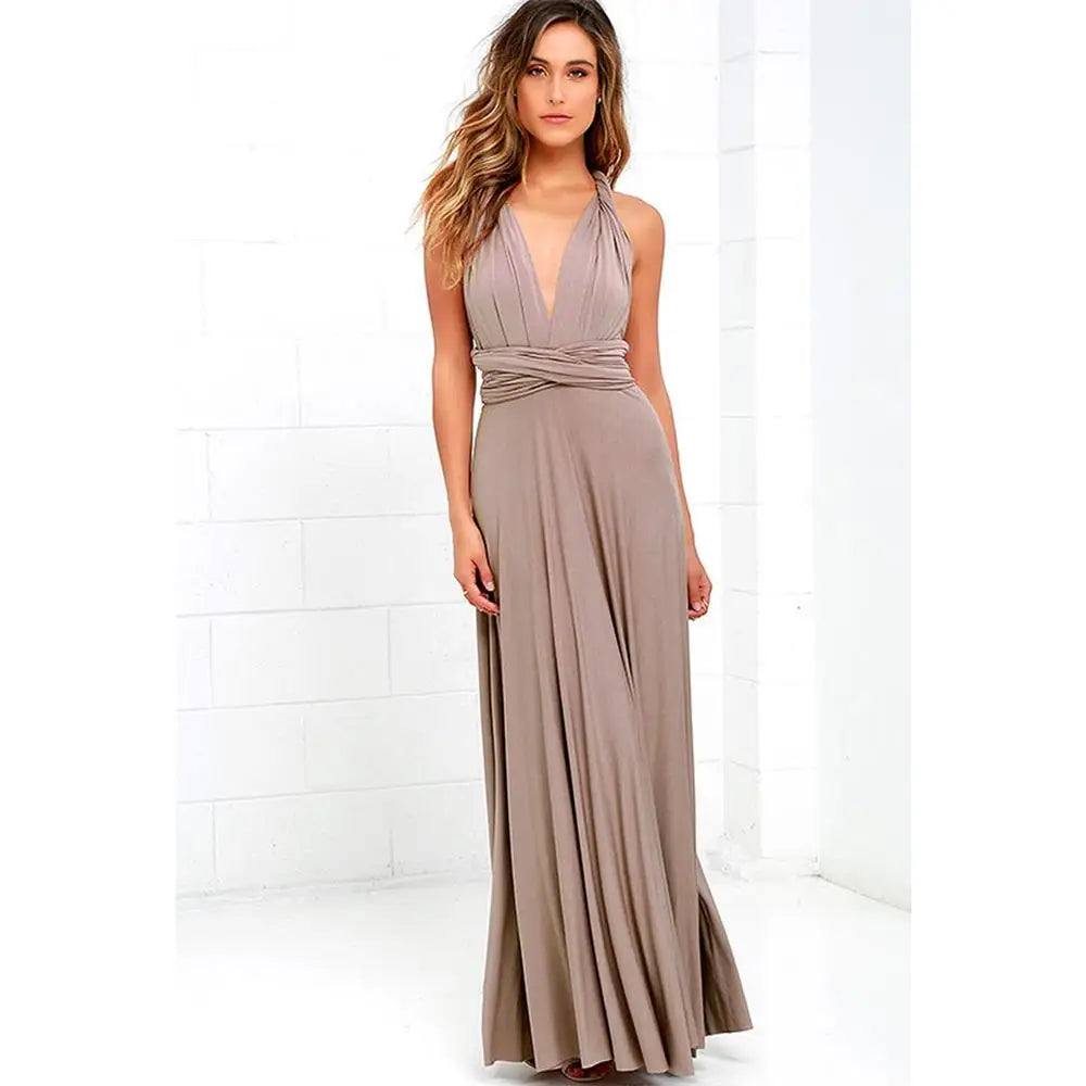Damen Ärmelloses V-Ausschnitt Fließendes Anlasskleid – Elegante Party Mode