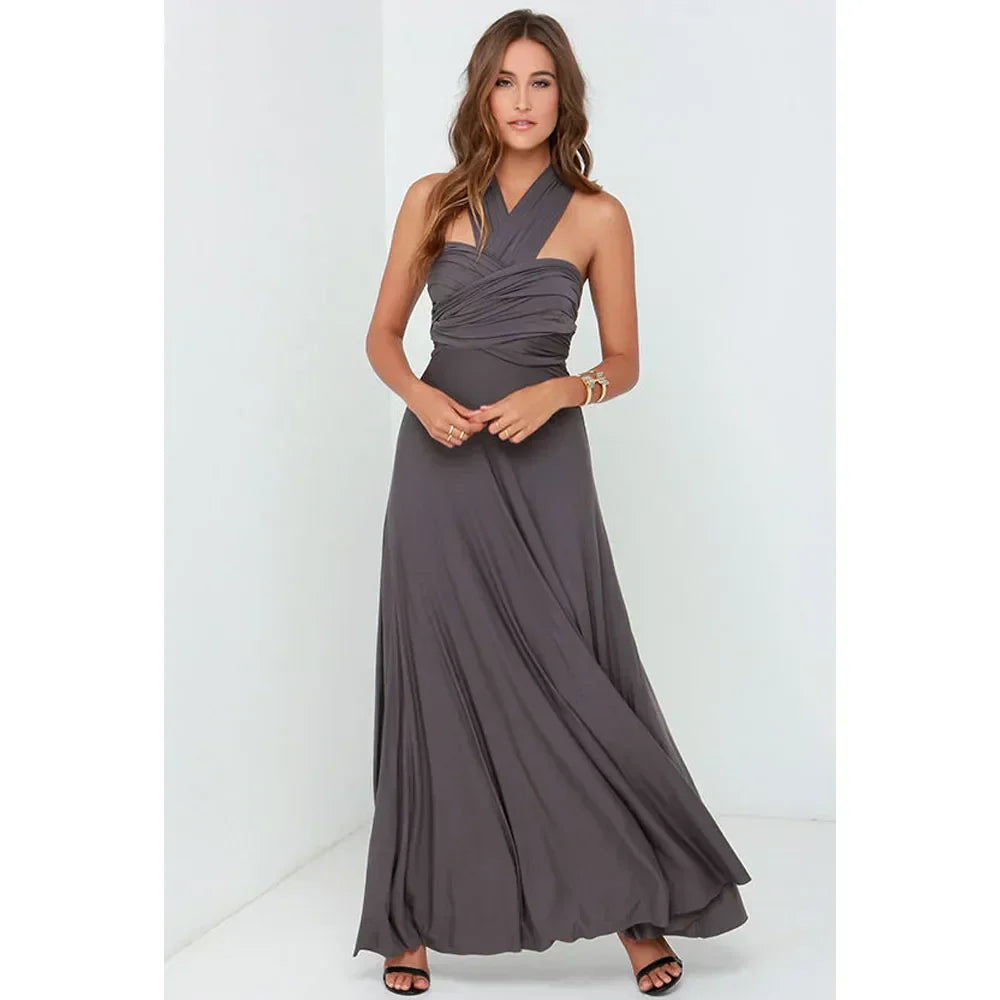Damen Ärmelloses V-Ausschnitt Fließendes Anlasskleid – Elegante Party Mode