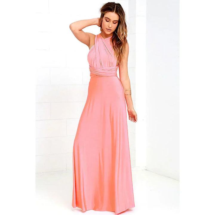 Damen Ärmelloses V-Ausschnitt Fließendes Anlasskleid – Elegante Party Mode