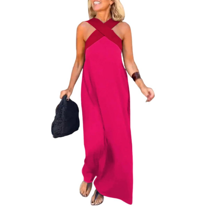 Damen Langkleid Mit Überkreuztem Rücken