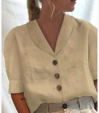 Leichte Leinenbluse mit Knopfleiste für Damen