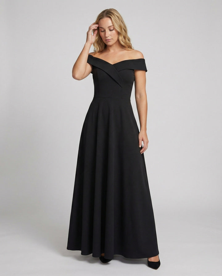 Heidi-Mode | Elegantes Off-Shoulder Langes Catwalk Abendkleid 0