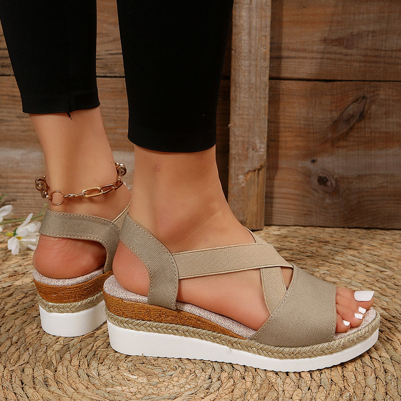 Heidi-Mode | Keilsandalen Kreuzriemen Plateau Gladiator 2