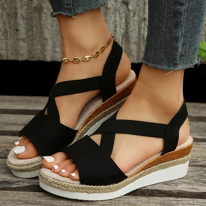 Heidi-Mode | Keilsandalen Kreuzriemen Plateau Gladiator 3
