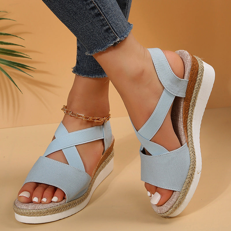Heidi-Mode | Keilsandalen Kreuzriemen Plateau Gladiator 4