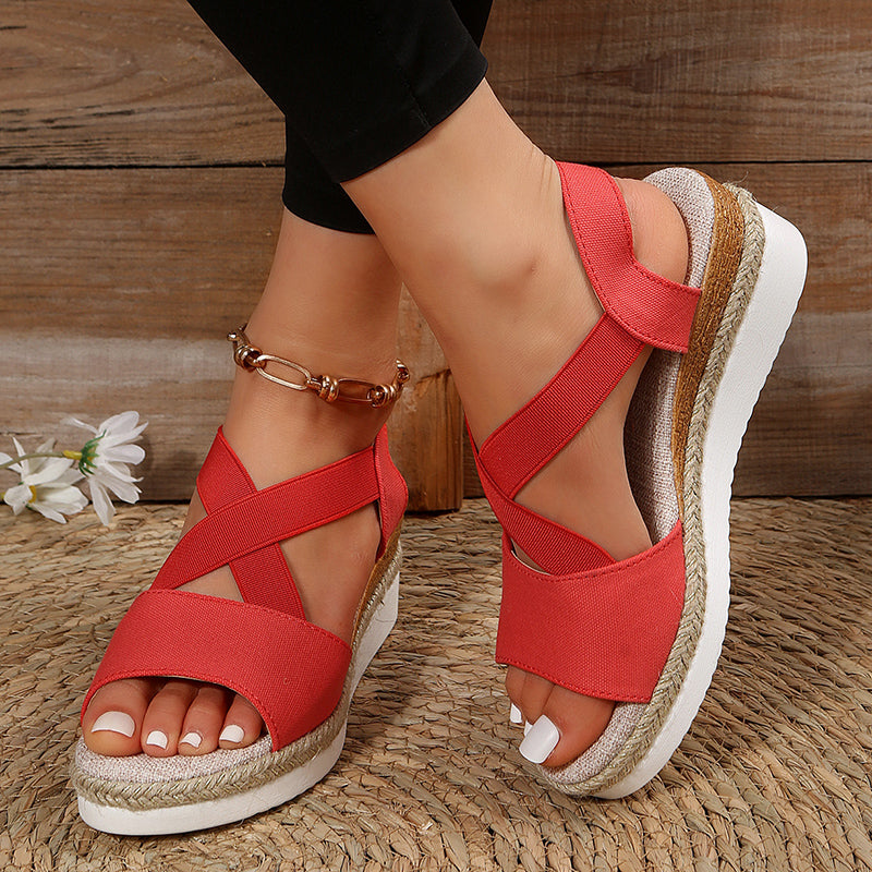 Heidi-Mode | Keilsandalen Kreuzriemen Plateau Gladiator 6